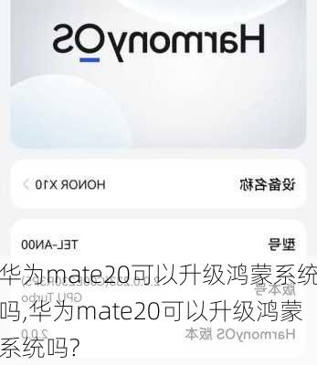 华为mate20可以升级鸿蒙系统吗,华为mate20可以升级鸿蒙系统吗?