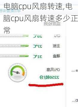 电脑cpu风扇转速,电脑cpu风扇转速多少正常