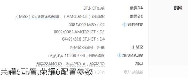 荣耀6配置,荣耀6配置参数