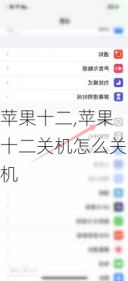 苹果十二,苹果十二关机怎么关机
