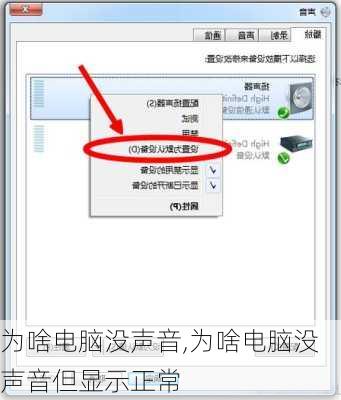 为啥电脑没声音,为啥电脑没声音但显示正常