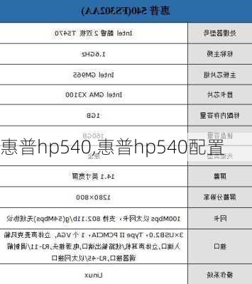 惠普hp540,惠普hp540配置