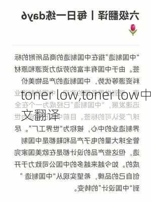 toner low,toner low中文翻译