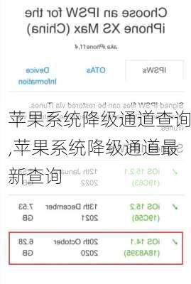 苹果系统降级通道查询,苹果系统降级通道最新查询