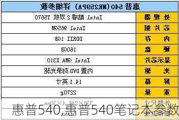 惠普540,惠普540笔记本参数