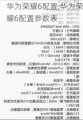 华为荣耀6配置,华为荣耀6配置参数表