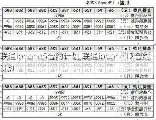 联通iphone5合约计划,联通iphone12合约计划