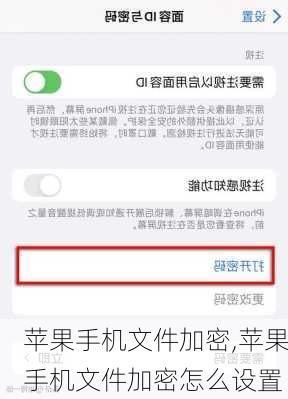 苹果手机文件加密,苹果手机文件加密怎么设置