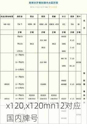 x120,x120mn12对应国内牌号