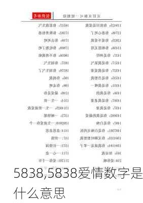 5838,5838爱情数字是什么意思