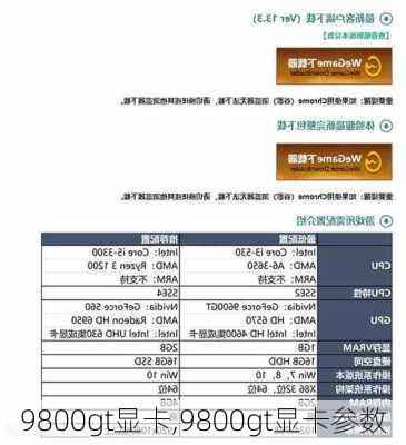 9800gt显卡,9800gt显卡参数