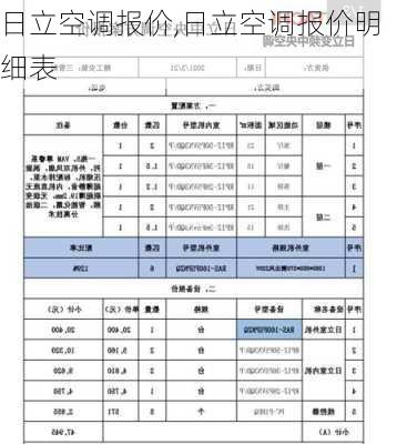 日立空调报价,日立空调报价明细表