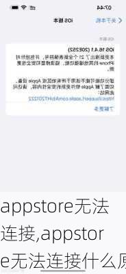 appstore无法连接,appstore无法连接什么原因