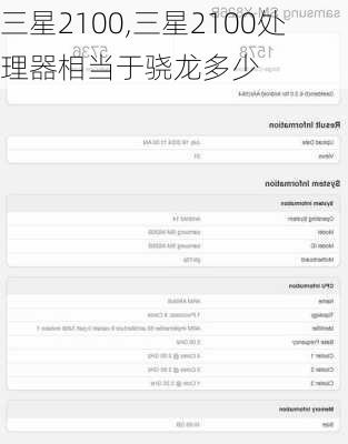 三星2100,三星2100处理器相当于骁龙多少