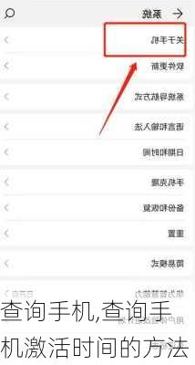 查询手机,查询手机激活时间的方法
