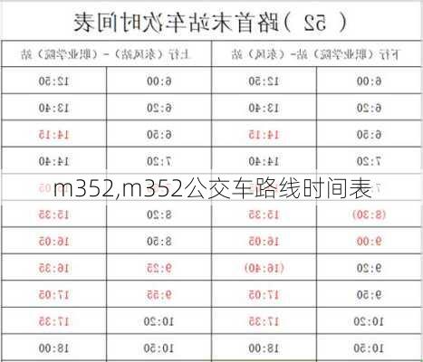 m352,m352公交车路线时间表