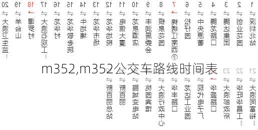 m352,m352公交车路线时间表