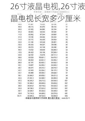 26寸液晶电视,26寸液晶电视长宽多少厘米