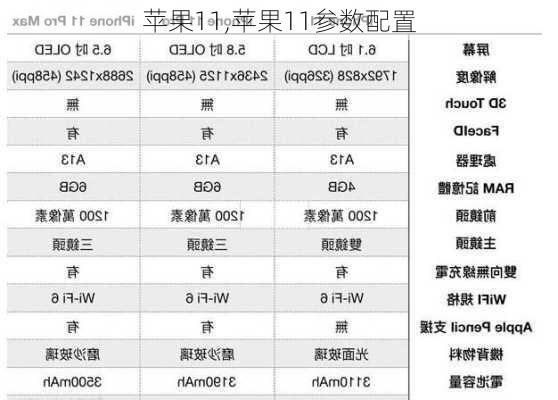 苹果11,苹果11参数配置