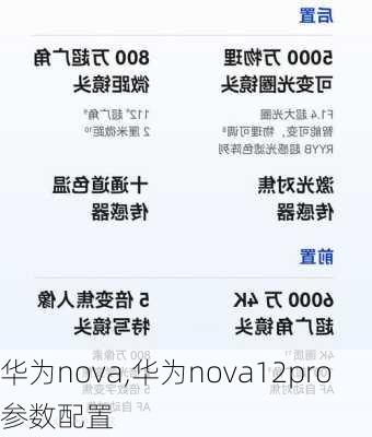 华为nova,华为nova12pro参数配置