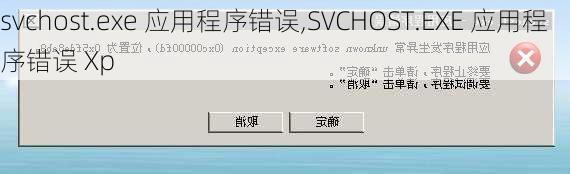 svchost.exe 应用程序错误,SVCHOST.EXE 应用程序错误 Xp