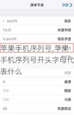 苹果手机序列号,苹果手机序列号开头字母代表什么