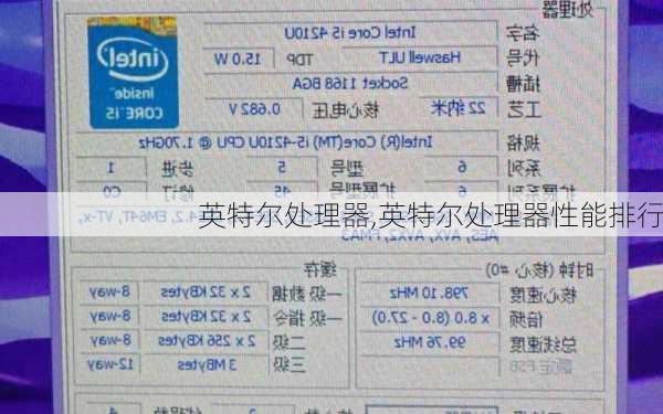 英特尔处理器,英特尔处理器性能排行