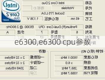 e6300,e6300 cpu参数