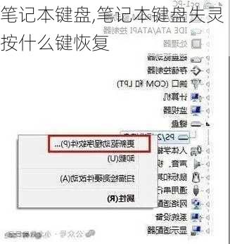 笔记本键盘,笔记本键盘失灵按什么键恢复