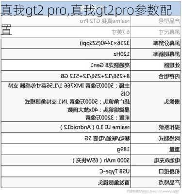 真我gt2 pro,真我gt2pro参数配置