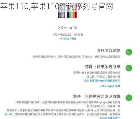 苹果110,苹果110查询序列号官网