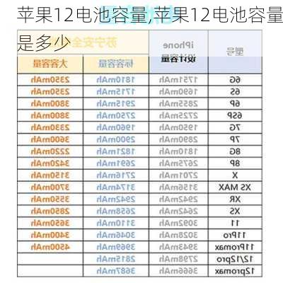 苹果12电池容量,苹果12电池容量是多少