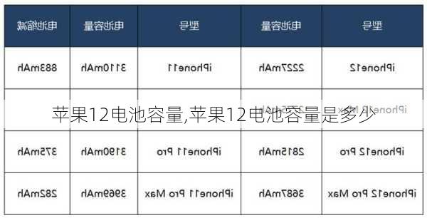 苹果12电池容量,苹果12电池容量是多少