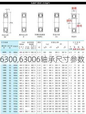 6300,63006轴承尺寸参数