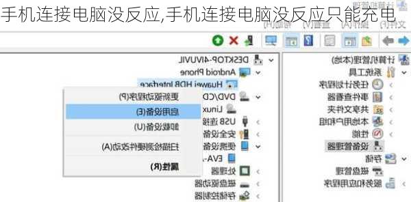 手机连接电脑没反应,手机连接电脑没反应只能充电