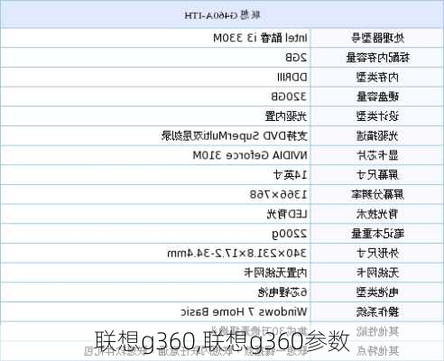 联想g360,联想g360参数