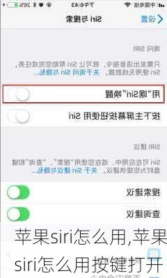 苹果siri怎么用,苹果siri怎么用按键打开