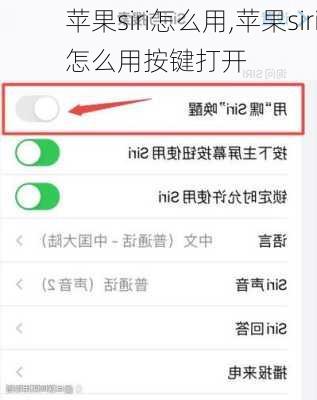 苹果siri怎么用,苹果siri怎么用按键打开