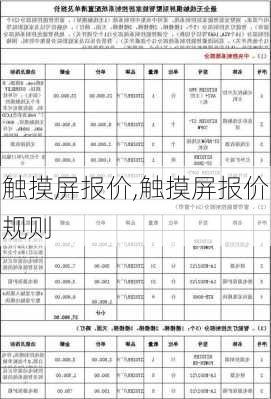 触摸屏报价,触摸屏报价规则