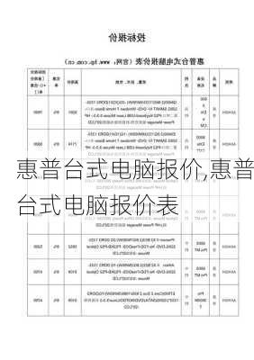 惠普台式电脑报价,惠普台式电脑报价表