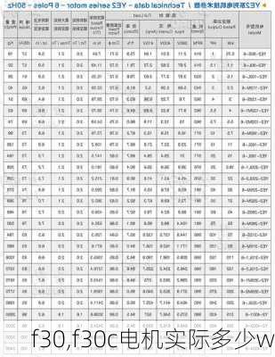 f30,f30c电机实际多少w