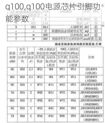 q100,q100电源芯片引脚功能参数