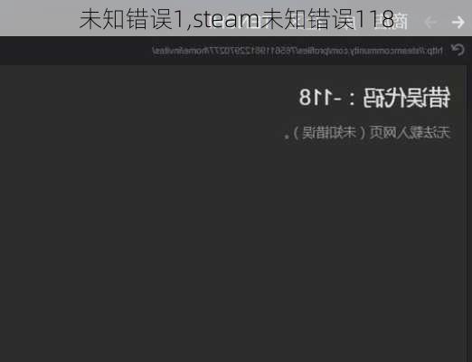 未知错误1,steam未知错误118