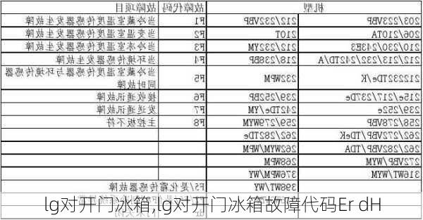 lg对开门冰箱,lg对开门冰箱故障代码Er dH