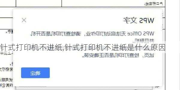 针式打印机不进纸,针式打印机不进纸是什么原因