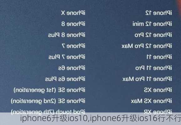 iphone6升级ios10,iphone6升级ios16行不行