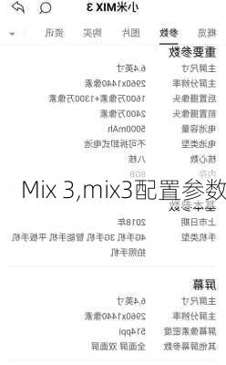 Mix 3,mix3配置参数