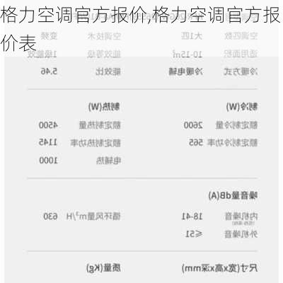 格力空调官方报价,格力空调官方报价表