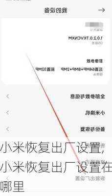 小米恢复出厂设置,小米恢复出厂设置在哪里