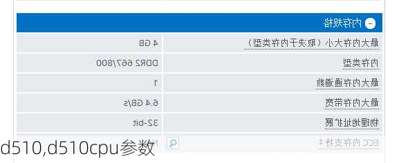 d510,d510cpu参数